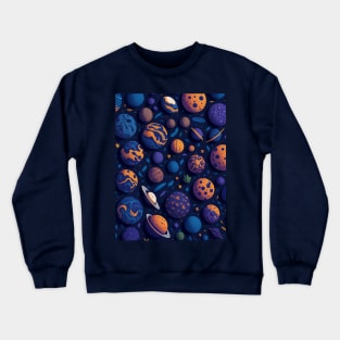 Planets and Stars Pattern Crewneck Sweatshirt